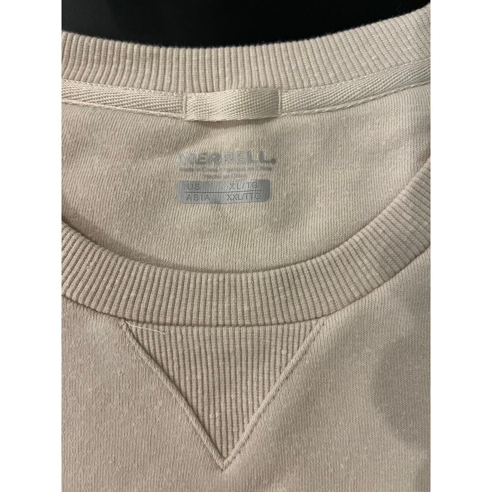 Merrell Women's Beige Crewneck Sweatshirt XL Embroidered Logo Casual Pullover - Picture 7 of 8